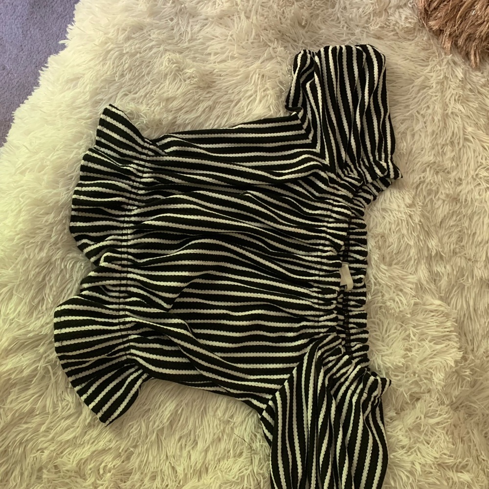 H&M off the shoulder striped top